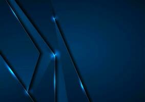 Dark blue corporate background with glowing lines vector