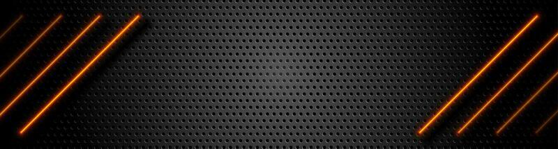 Futuristic technology background with orange glowing lines