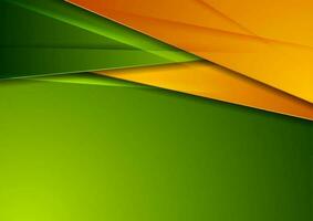 Green and orange glossy corporate abstract background vector