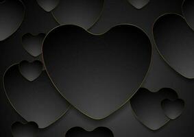 Bronze and black hearts abstract background vector