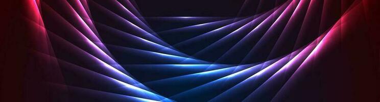 Red and blue laser lines abstract hi-tech banner vector