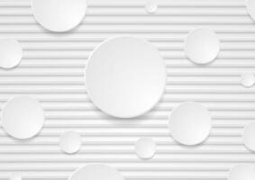 White paper stripes and circles abstract background vector