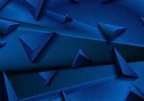 Deep blue abstract corporate background with 3d pyramids vector