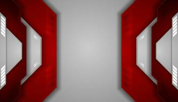 Red grey tech corporate geometric abstract background vector