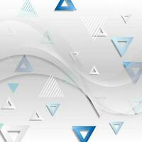 Abstract tech geometric wavy background vector