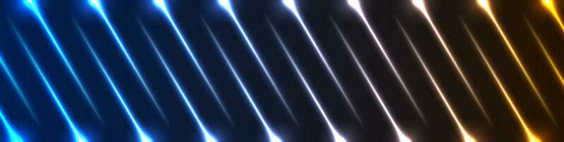 Blue orange neon laser rays lines abstract background