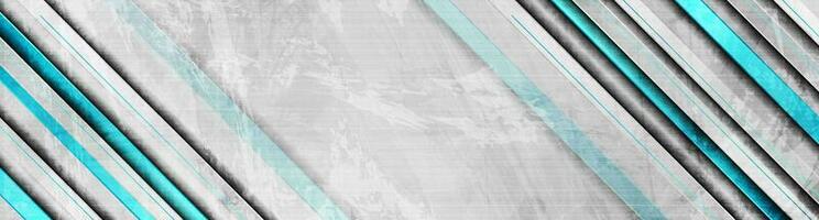 Cyan stripes grunge abstract tech geometric background vector