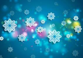 Bright blue shiny Christmas winter background vector