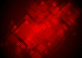 Dark red tech geometric squares abstract background vector