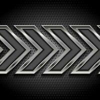 Abstract tech vector metallic arrows background