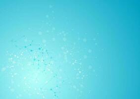 Abstract bright blue DNA molecular structure background vector