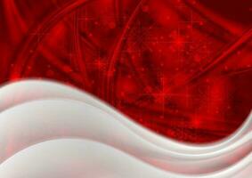 Bright red wavy Christmas background vector