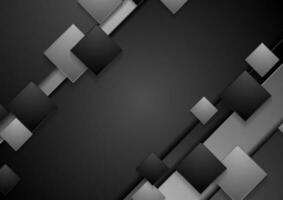 Black and grey tech abstract background vector