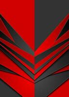 Red and black abstract tech arrows contrast background vector