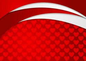 Abstract wavy background with hearts texture vector