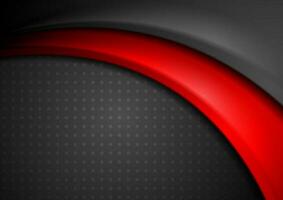 Red and black abstract smooth wavy background vector