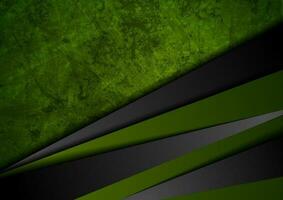 Grunge tech material green and black background vector