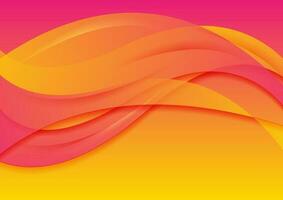 Pink orange abstract wavy background vector