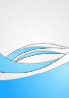 Blue and grey abstract wavy corporate background vector