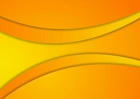 Abstract bright orange corporate wavy background vector