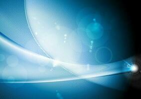 Bright blue shiny wavy background vector