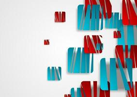 Vibrant blue and red creative squares abstract background vector