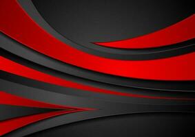 Red and black abstract wavy corporate background vector