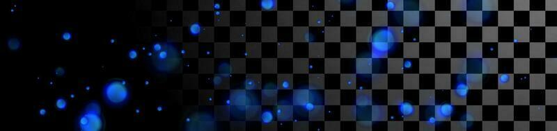 Deep blue luminous bokeh lights particles banner vector