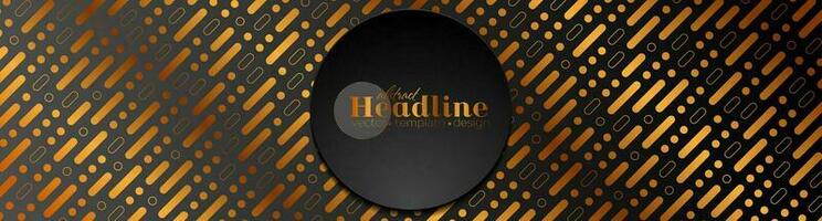 Bronze minimal geometric abstract banner with black circle vector