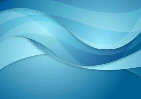 Bright blue abstract waves background vector