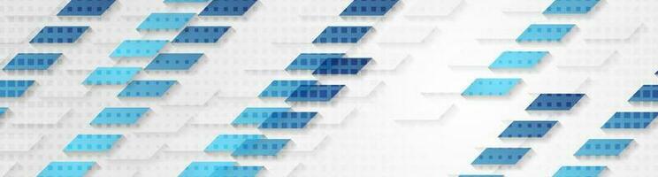 Blue and grey hi-tech abstract banner design vector