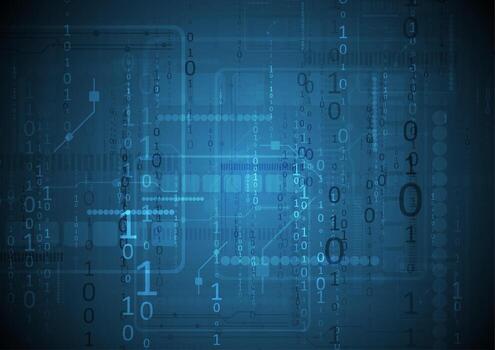 oscuro azul tecnología antecedentes con binario código vector