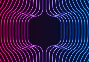 Bright neon glowing retro refracted lines abstract background vector
