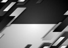 Contrast black white tech geometric vector background