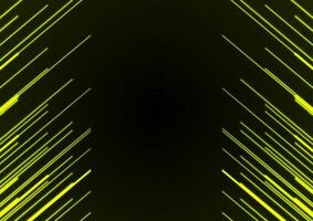 Bright yellow neon lines abstract tech background vector