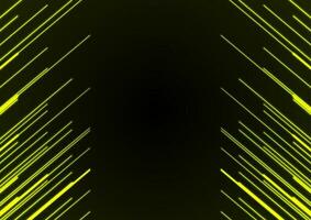 Bright yellow neon lines abstract tech background vector