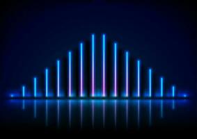 Blue neon laser lines technology retro background vector