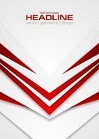 Red and white abstract tech arrows flyer background vector