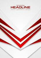 Red and white abstract tech arrows flyer background vector