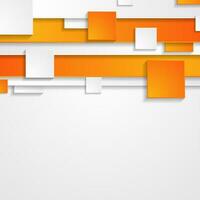 Orange grey abstract corporate background with squares vector