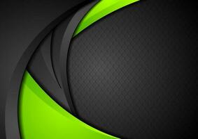 Green and black contrast corporate waves background vector