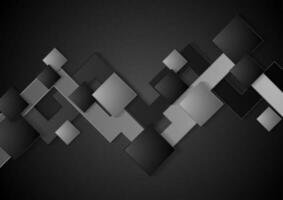 Black and grey tech abstract background vector