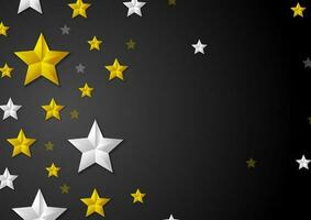 Golden and silver stars abstract background vector