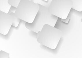 White and grey tech paper squares background vector