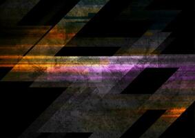 Dark tech geometric grunge background vector