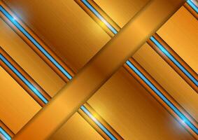 Bronze texture with blue shiny stripes abstract background vector