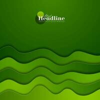 Green corporate elegant waves abstract background vector