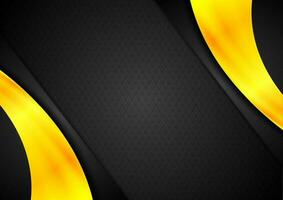 Orange and black contrast abstract background vector