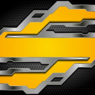 Bright orange and dark perforated metallic background