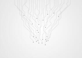 Abstract grey tech circuit board lines chip background vector